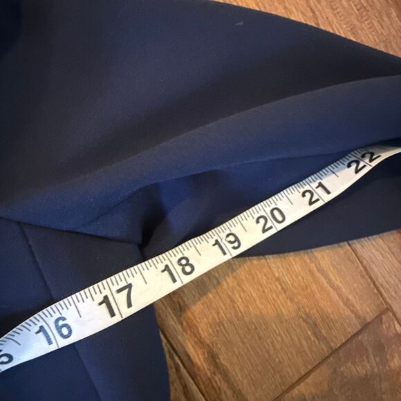 J.Crew navy longline button front collared blazer side 2 - Picture 7 of 9